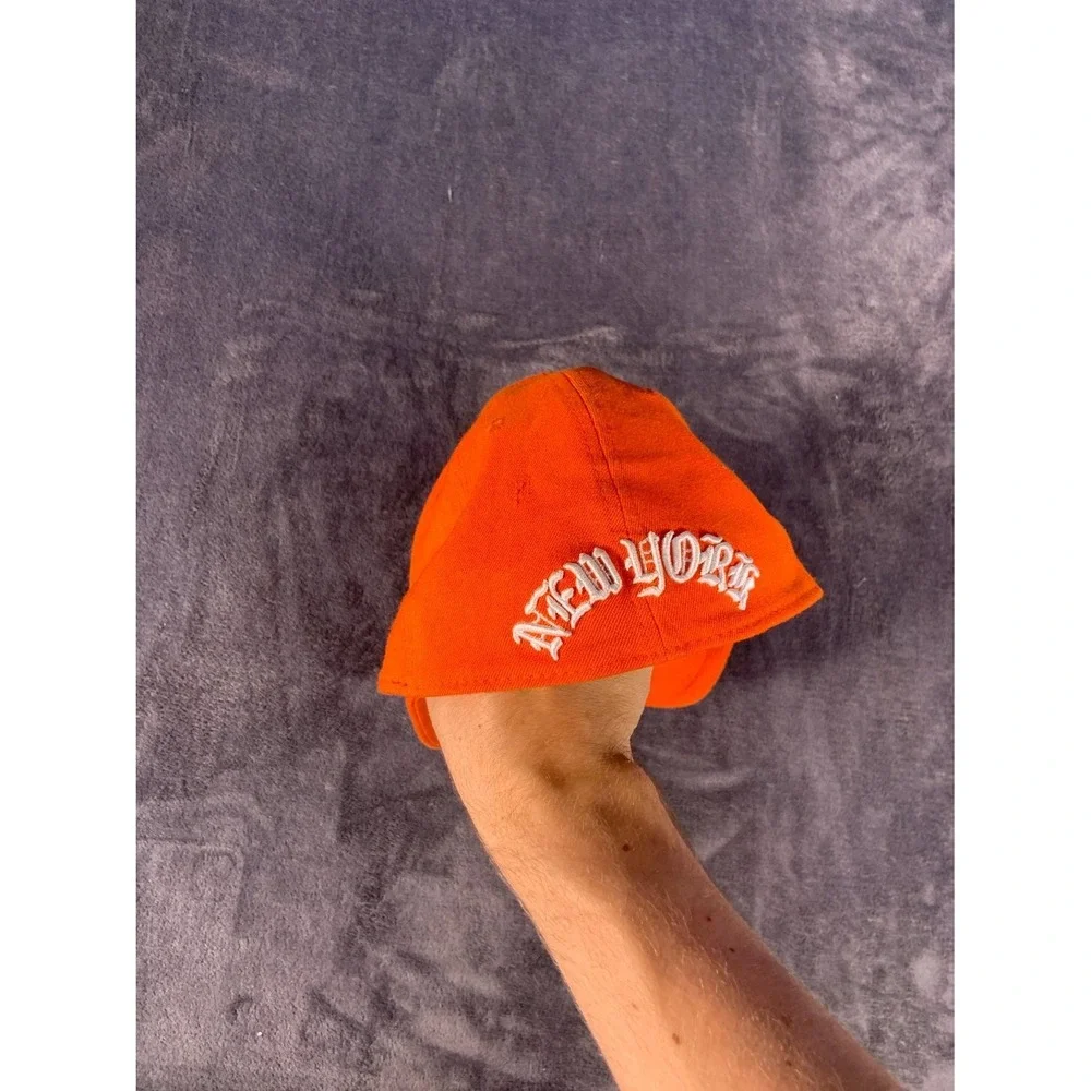 New Era 39 Thirty York Yankees Hat Orange Stretch Fit Cap M/L 6625818B2 Used